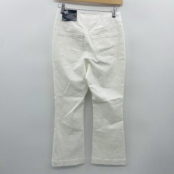 INC International Concepts Womens Size 2 High-Rise Pull-On Flare Crop Jean White - Picture 3 of 8